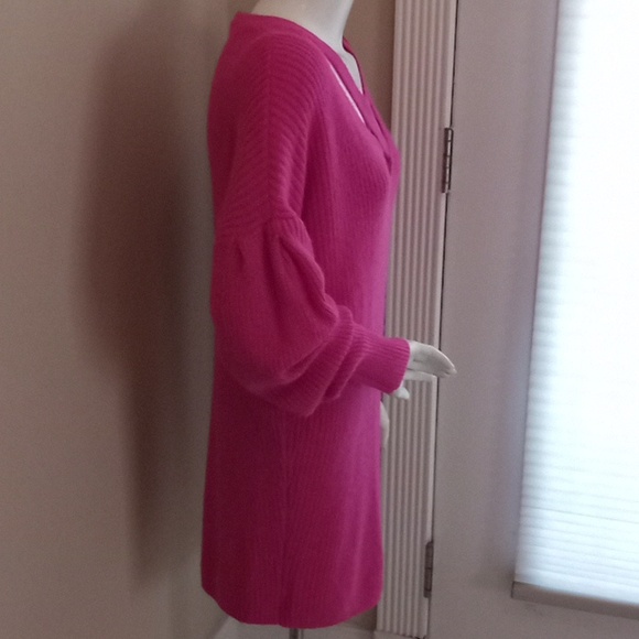NWT EXPRESS HOT PINK SWEATER DRESS - Picture 3 of 4